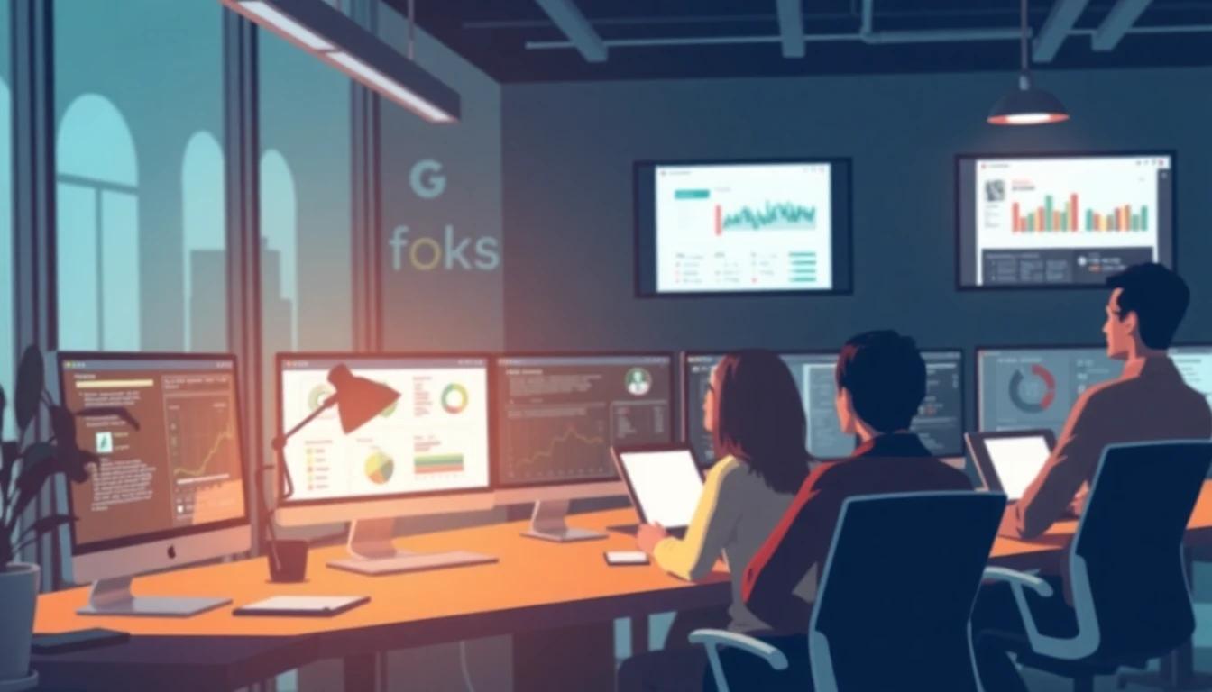 Agency strategist reviewing AI search results with a client